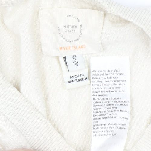 River Island Men's Beige Graphic Print Sanctuary T-Shirt Size S