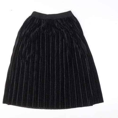 Pieces Women’s Black XS Pleated Velvet Midi Skirt