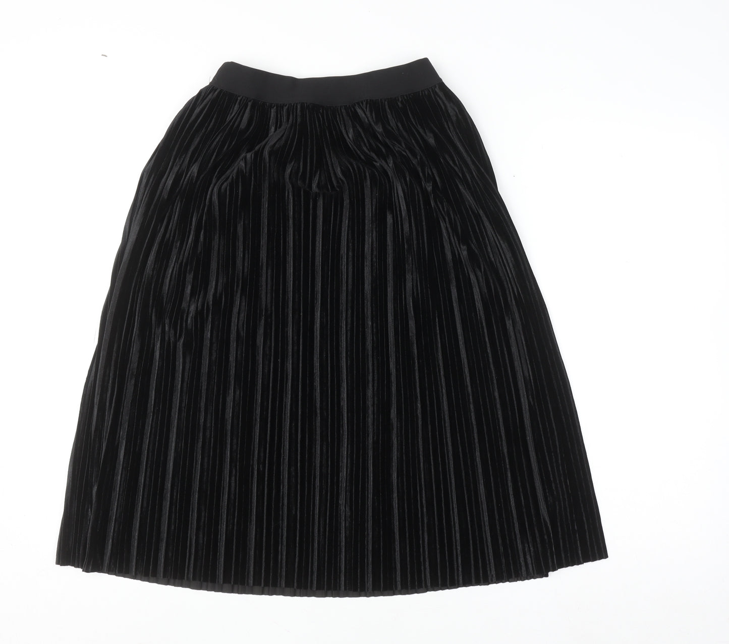 Pieces Women’s Black XS Pleated Velvet Midi Skirt
