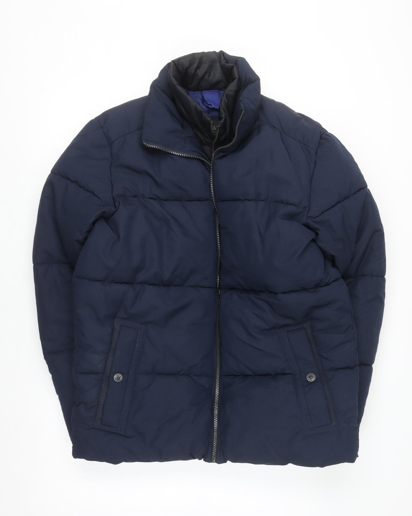 Marks and Spencer Men’s Blue Puffer Jacket M Regular Fit Winter Coat