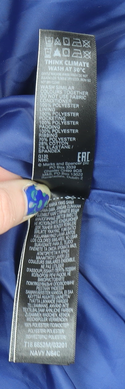 Marks and Spencer Men’s Blue Puffer Jacket M Regular Fit Winter Coat