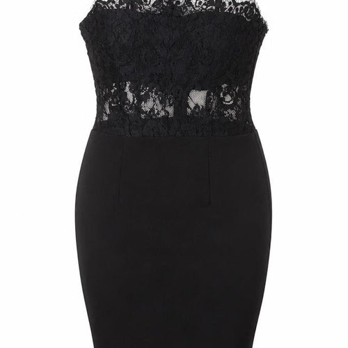 Boohoo Women Black Lace Bodycon Knee Length Dress Size 6