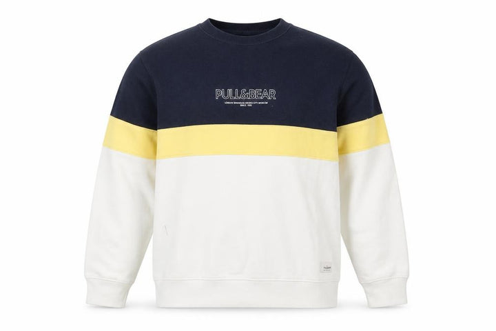 Pull&Bear Men’s Multicoloured Small Regular Fit Crew Neck Cotton Jumper