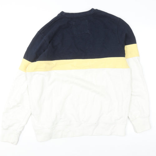 Pull & Bear Men’s Multicoloured Small Regular Fit Crew Neck Cotton Jumper