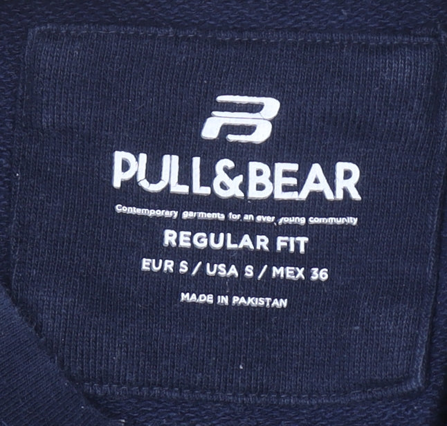 Pull & Bear Men’s Multicoloured Small Regular Fit Crew Neck Cotton Jumper