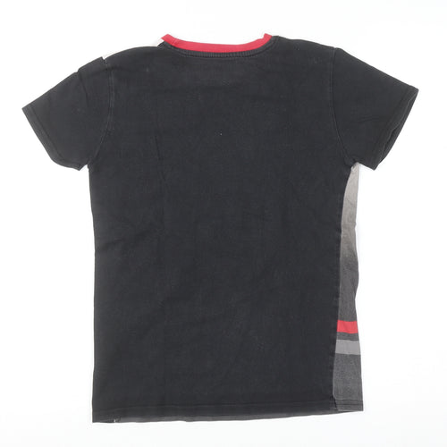 Manchester United Boys Black T-Shirt 10-11 Years Short Sleeve Cotton Top