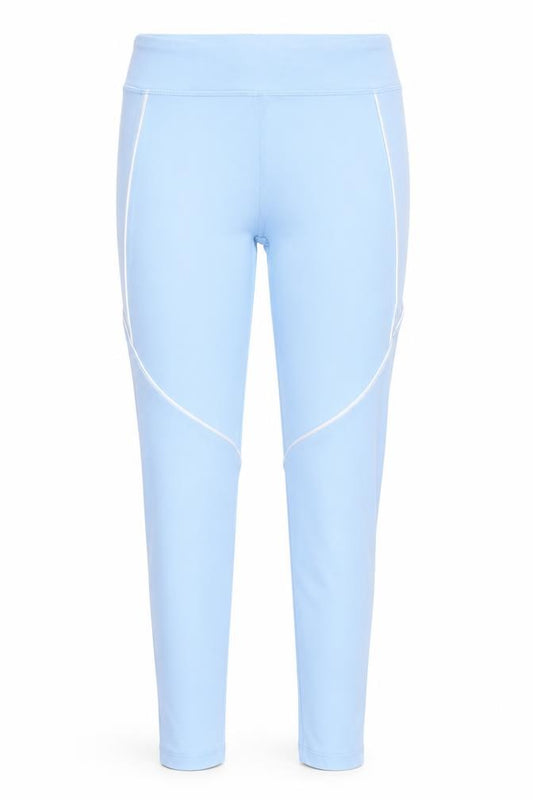 Front view of Pink Soda Sport girls’ blue ankle leggings 14-15 years activewear