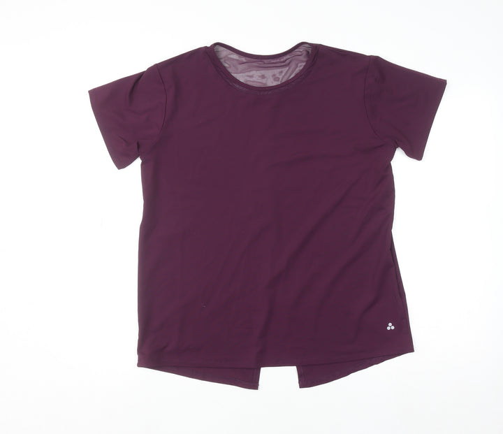 Dunnes Stores Womens Purple Short Sleeve Activewear T-Shirt Size 12