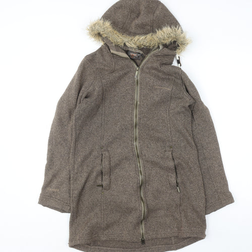 Craghoppers Women’s Brown Faux Fur Hooded Parka Coat Size 8