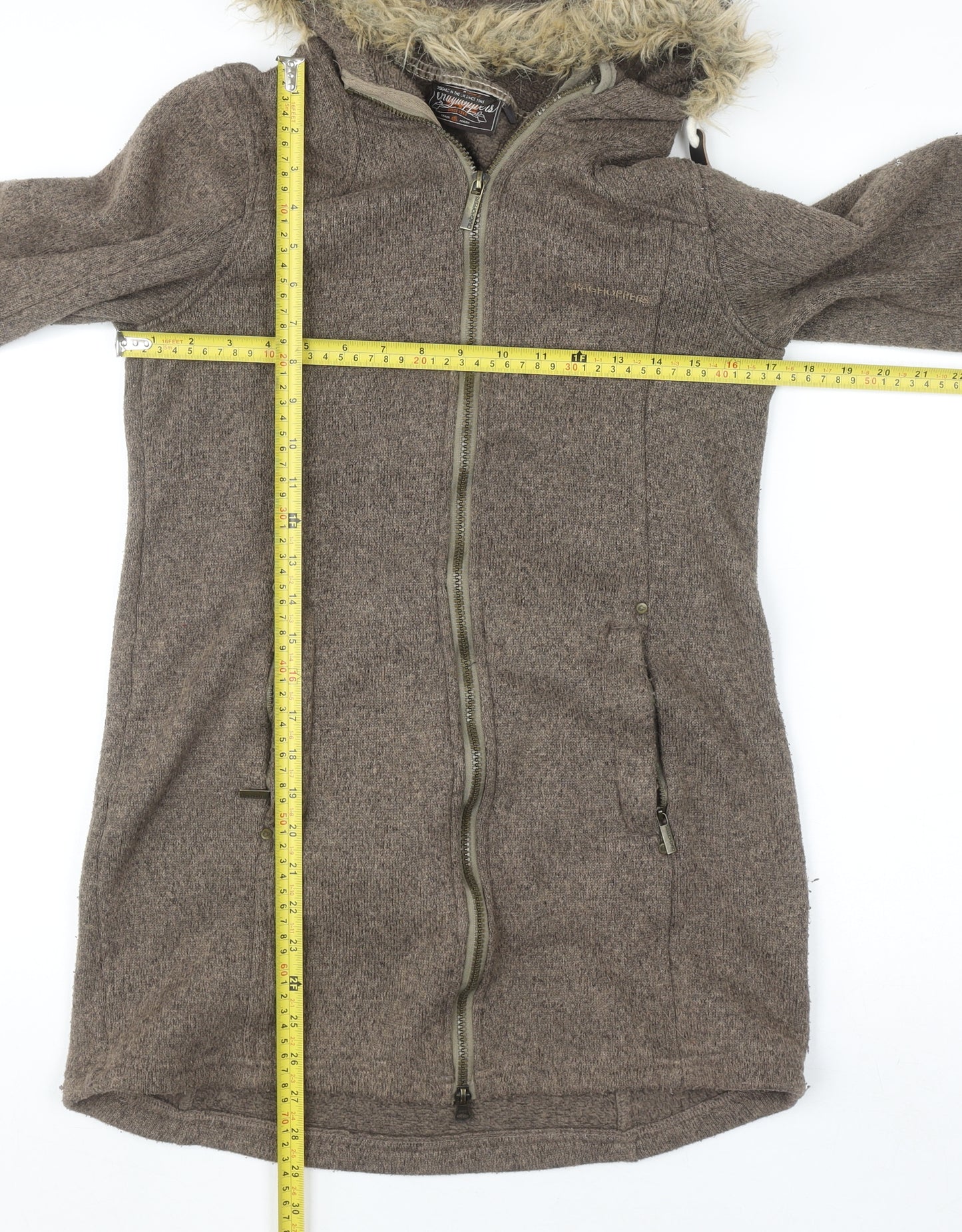Craghoppers Women’s Brown Faux Fur Hooded Parka Coat Size 8