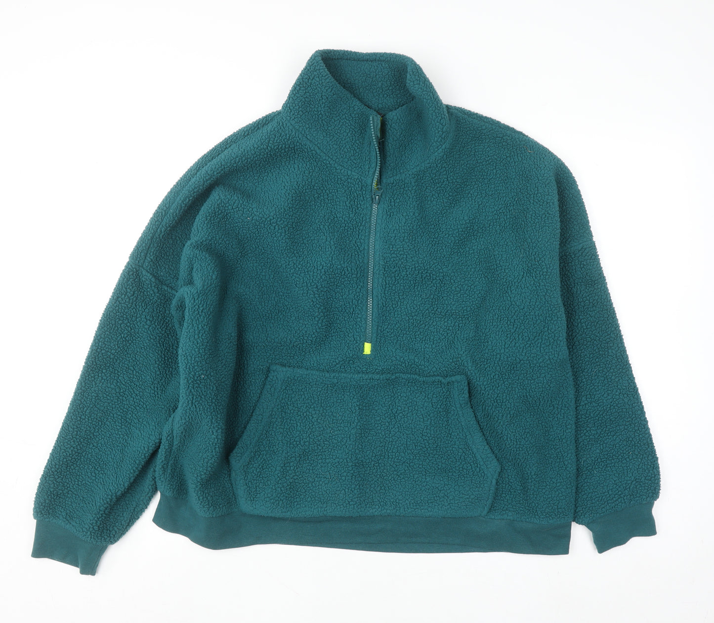 Dunnes Women Green Fleece 1/2 Zip Pullover Sweatshirt Size L