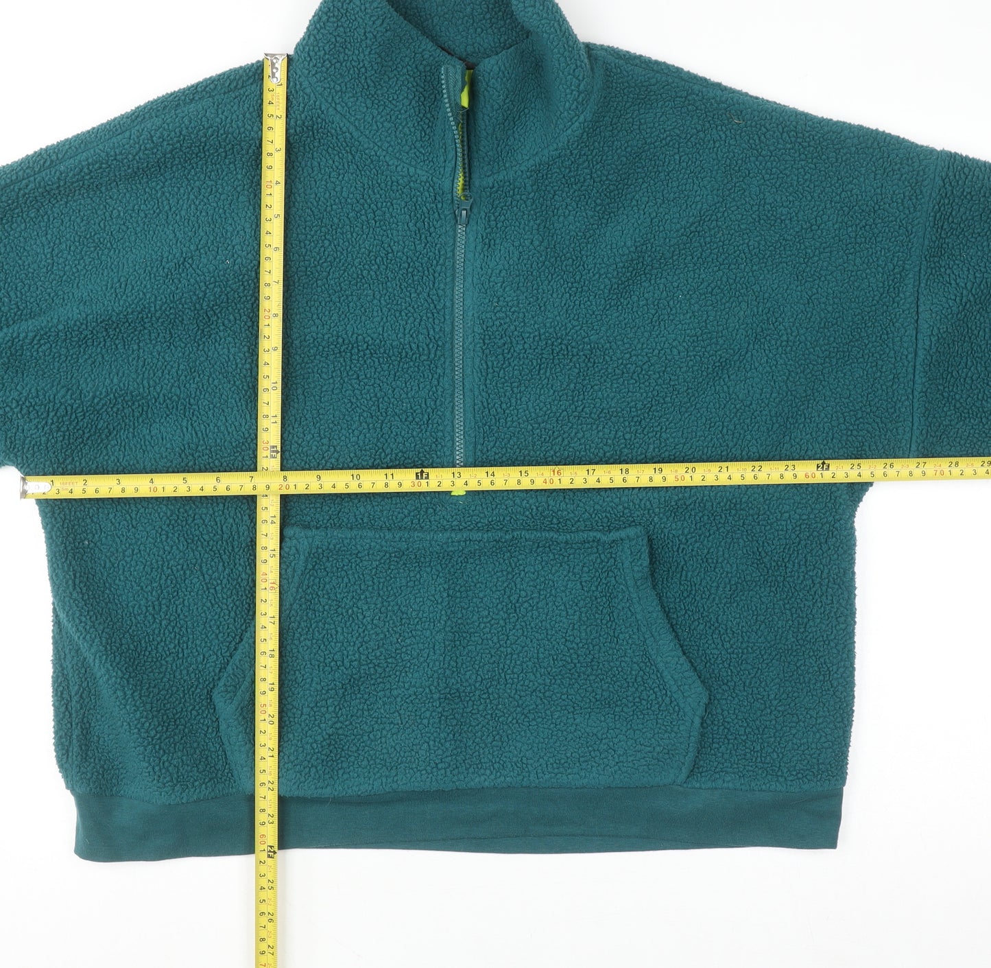 Dunnes Women Green Fleece 1/2 Zip Pullover Sweatshirt Size L