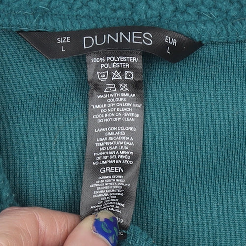 Dunnes Women Green Fleece 1/2 Zip Pullover Sweatshirt Size L