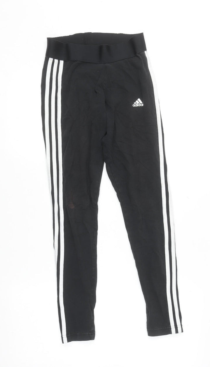 Adidas Womens Black Slim Fit Leggings Side Stripe Small