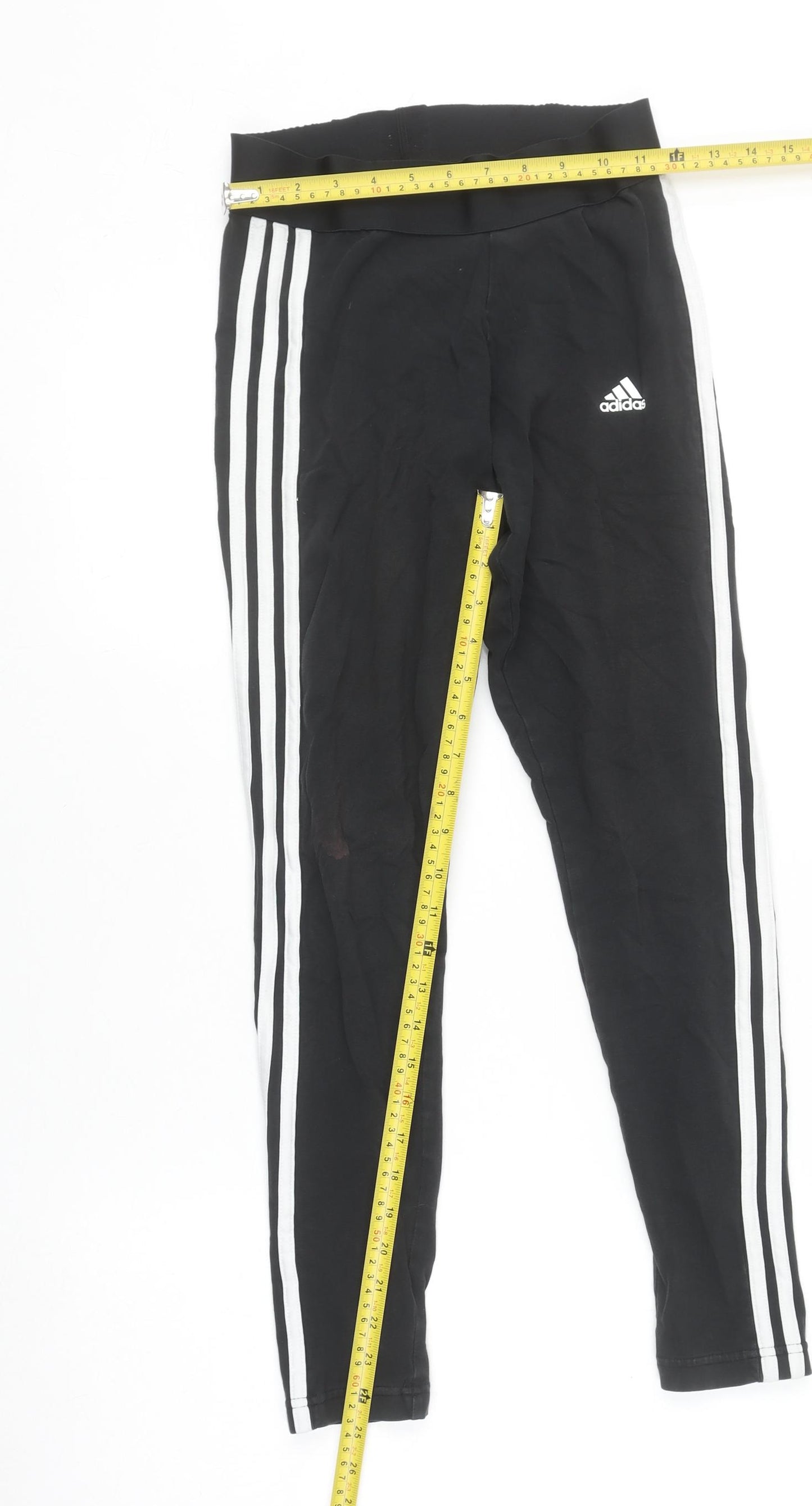 Adidas Womens Black Slim Fit Leggings Side Stripe Small