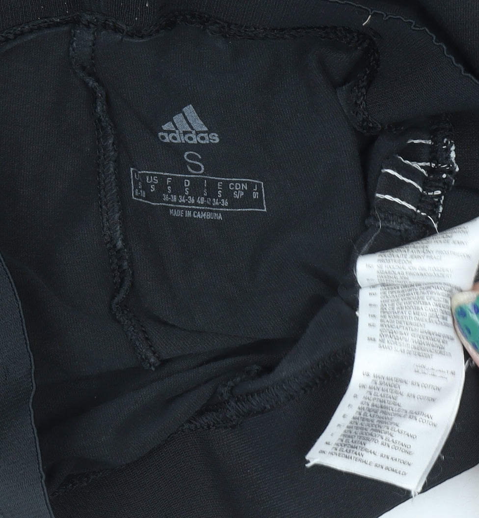 Adidas Womens Black Slim Fit Leggings Side Stripe Small