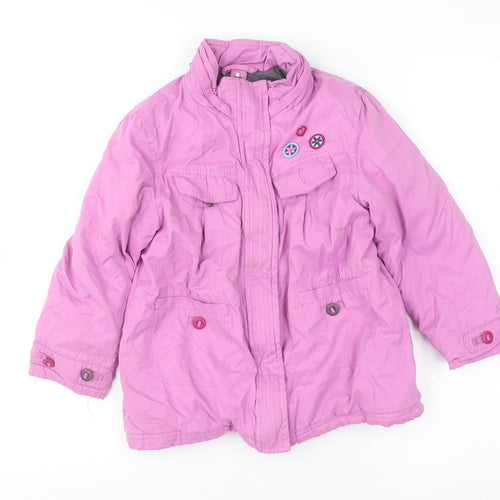 Name It Girls Pink Lined Mid-Length Puffer Coat 5-6 Years Hooded Jacket