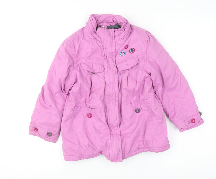 Name It Girls Pink Lined Mid-Length Puffer Coat 5-6 Years Hooded Jacket