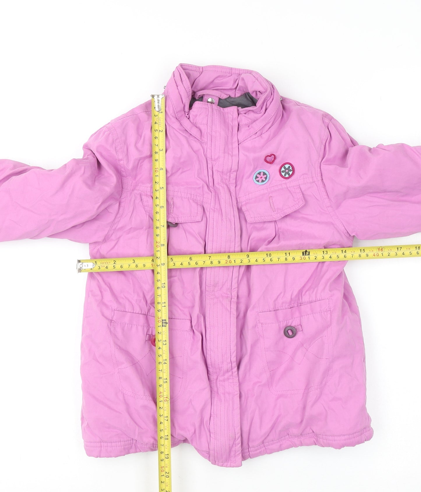 Name It Girls Pink Lined Mid-Length Puffer Coat 5-6 Years Hooded Jacket