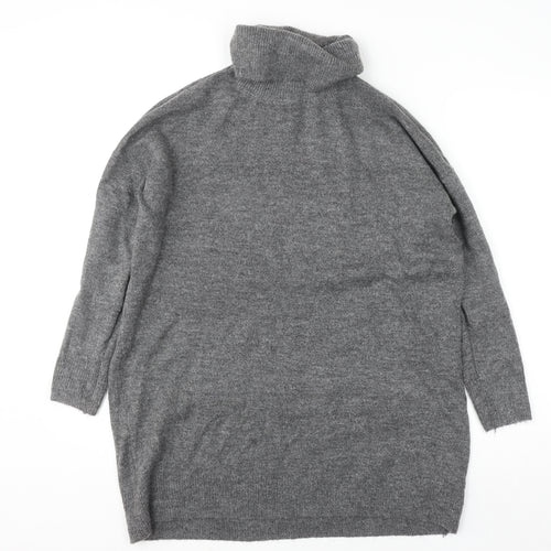 Esmara Women Grey Roll Neck Long Sleeve Knit Pullover Jumper L