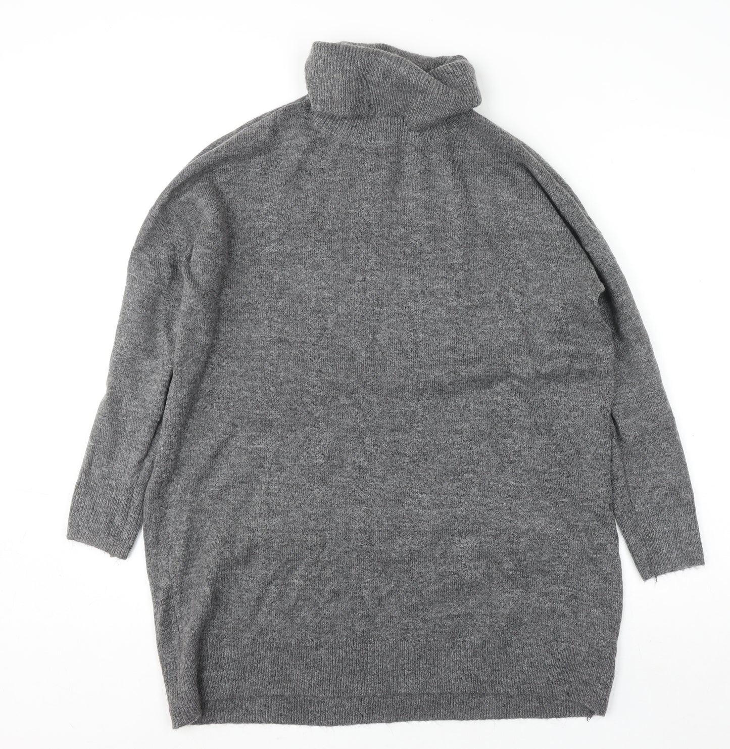 Esmara Women Grey Roll Neck Long Sleeve Knit Pullover Jumper L