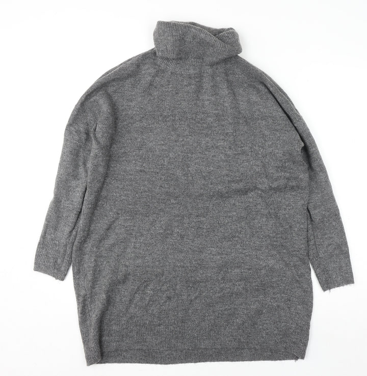 Esmara Women Grey Roll Neck Long Sleeve Knit Pullover Jumper L