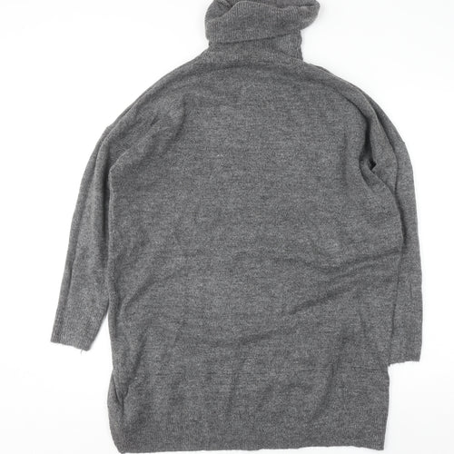 Esmara Women Grey Roll Neck Long Sleeve Knit Pullover Jumper L