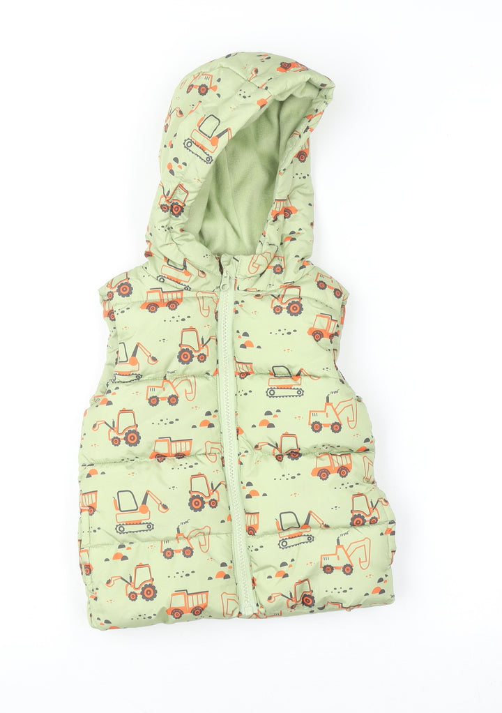 Dunnes Stores Unisex Baby Green Puffer Hooded Jacket 12-18 Months