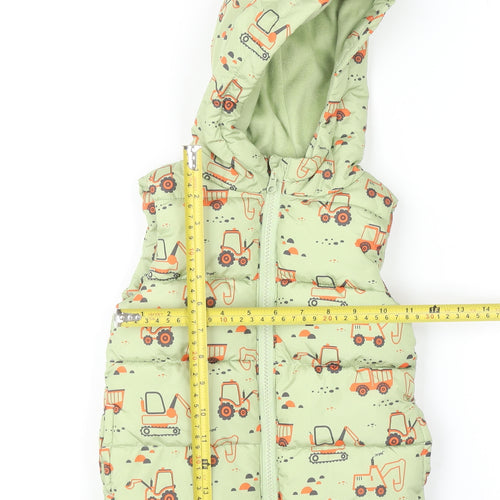 Dunnes Stores Unisex Baby Green Puffer Hooded Jacket 12-18 Months