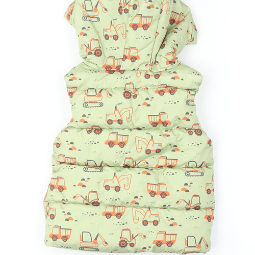 Dunnes Stores Unisex Baby Green Puffer Hooded Jacket 12-18 Months
