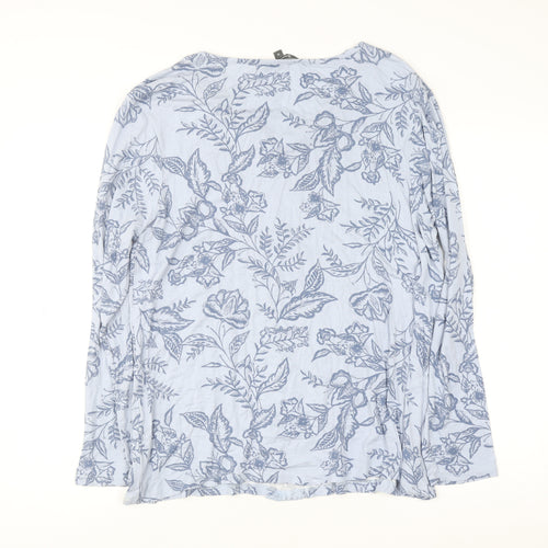 Bonmarché Women's Blue Floral Viscose Tunic Blouse Size 18