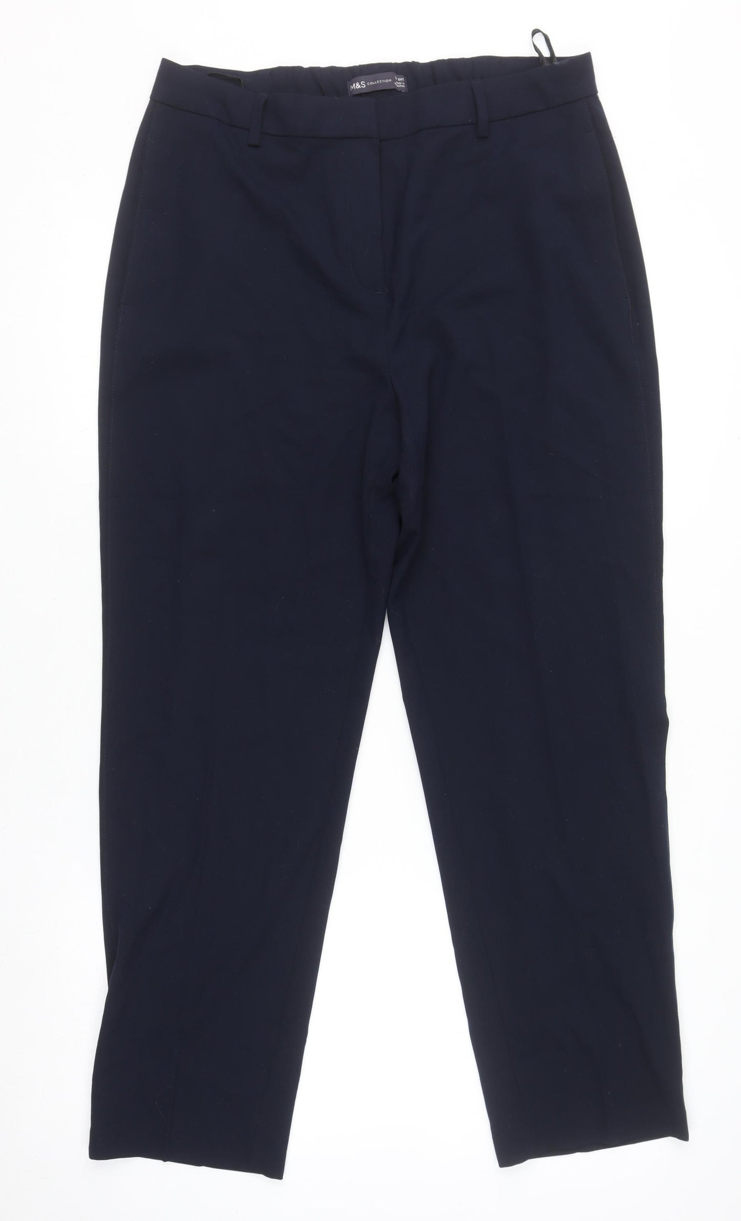 Marks and Spencer Women's Blue Stretch Trousers Size 14 Short