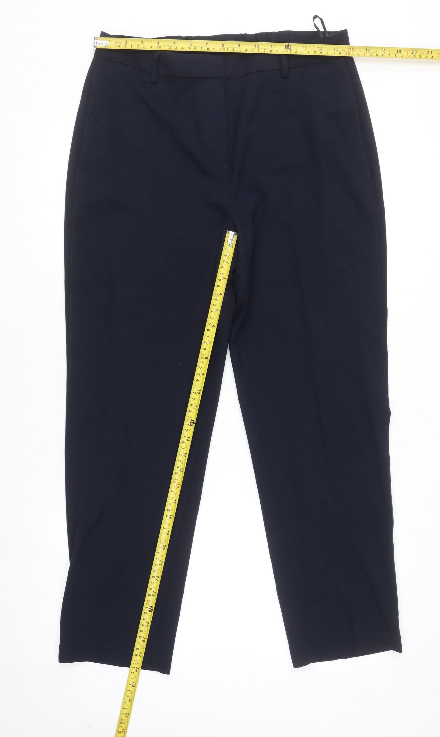 Marks and Spencer Women's Blue Stretch Trousers Size 14 Short