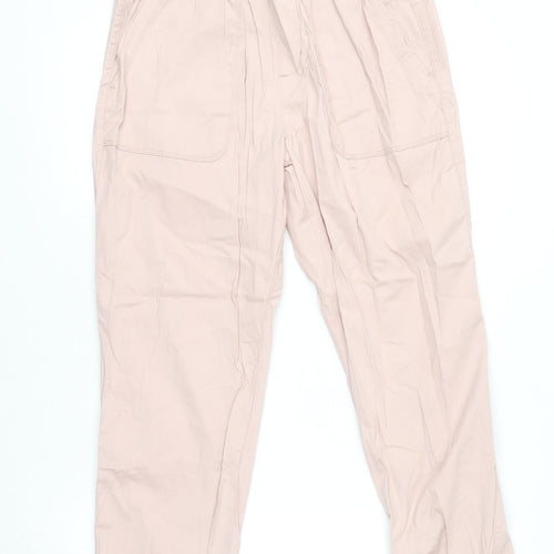 Dunnes Women’s Pink Cotton Blend Cargo Trousers Size M Elastic Waist
