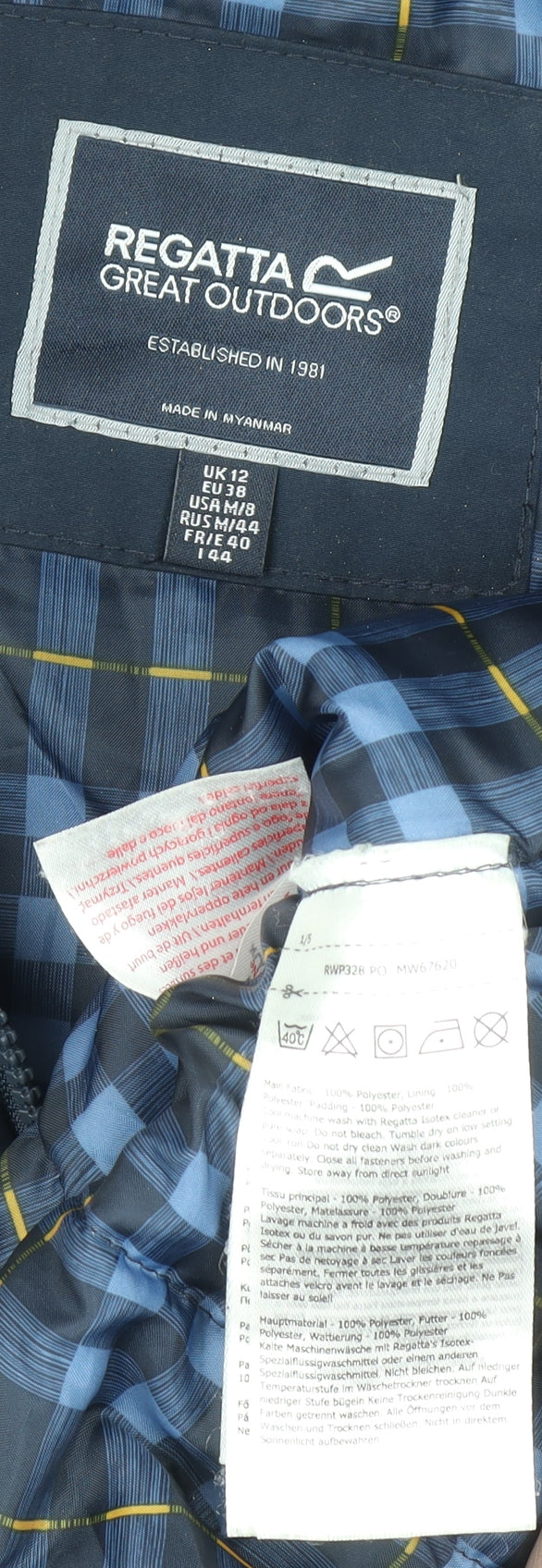 Regatta Womens Blue Waterproof Hooded Parka Jacket UK 12