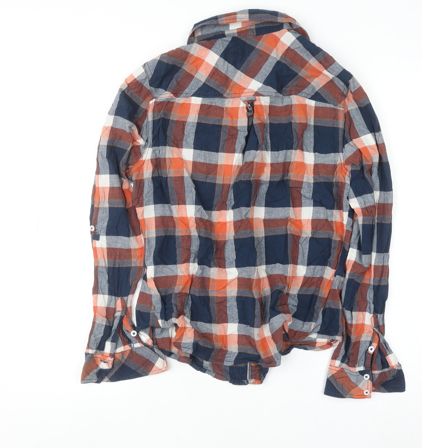 Dunnes Stores Women’s Multicoloured Cotton Check Long Sleeve Button-Up Shirt Size 12