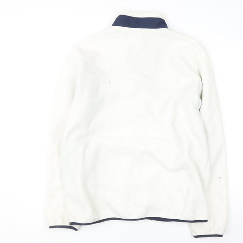 Livergy Men's White Fleece Full Zip Jacket XL High Neck Polyester
