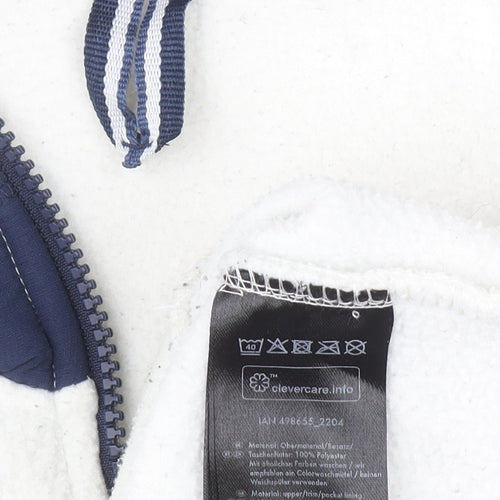 Livergy Men's White Fleece Full Zip Jacket XL High Neck Polyester