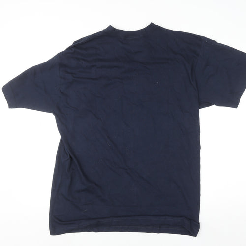 The Real McCarthy Men's Blue Cotton Crew Neck T-Shirt Size L