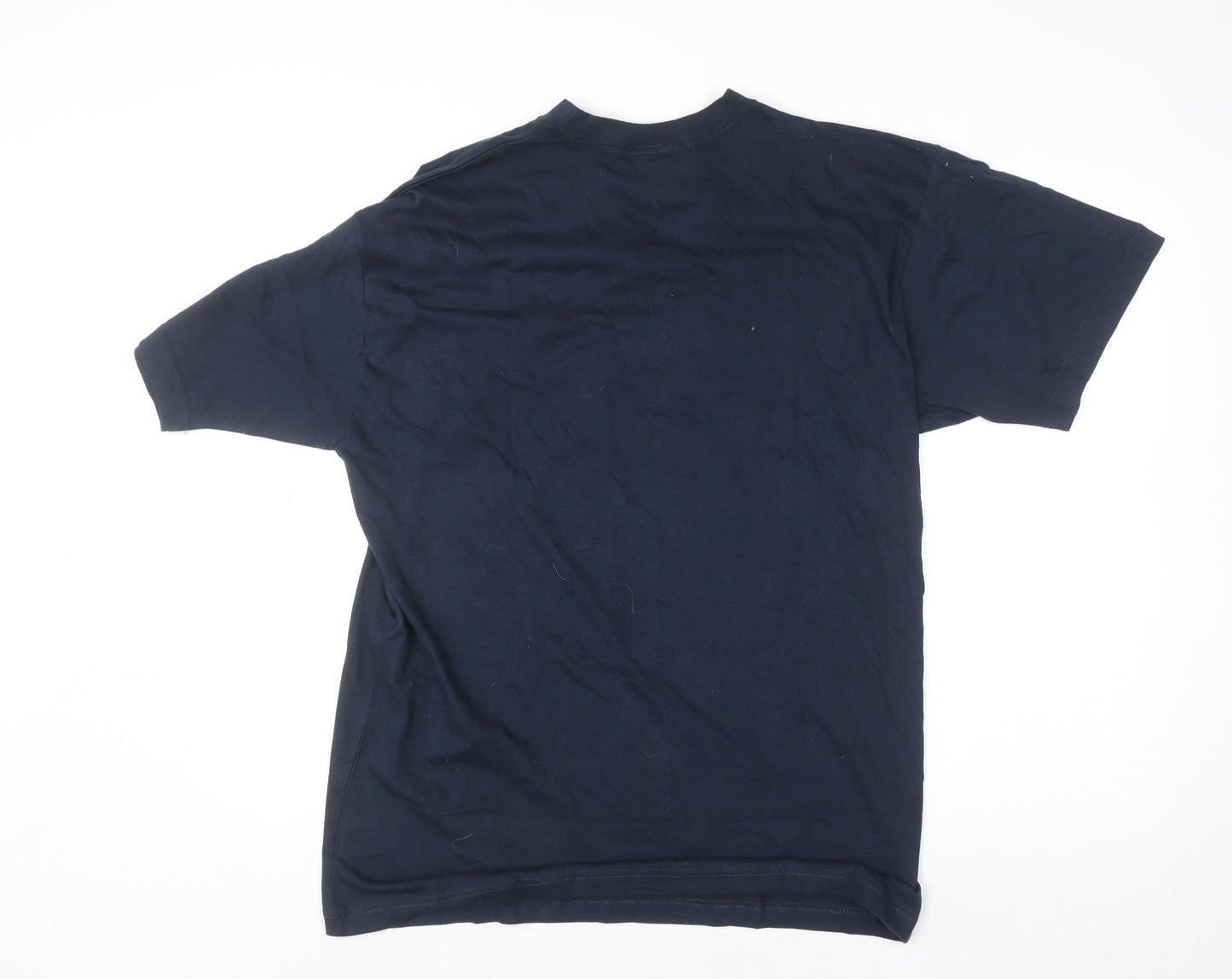 The Real McCarthy Men's Blue Cotton Crew Neck T-Shirt Size L