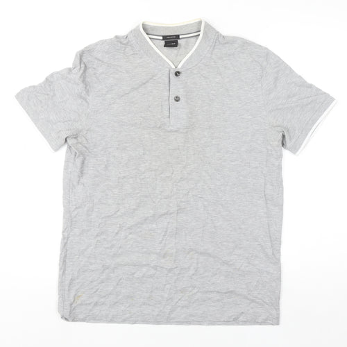 Hugo Boss Men's Grey Pima Cotton Polo Shirt M Regular Fit
