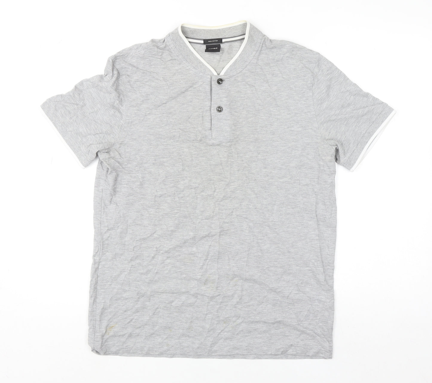 Hugo Boss Men's Grey Pima Cotton Polo Shirt M Regular Fit