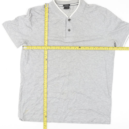 Hugo Boss Men's Grey Pima Cotton Polo Shirt M Regular Fit