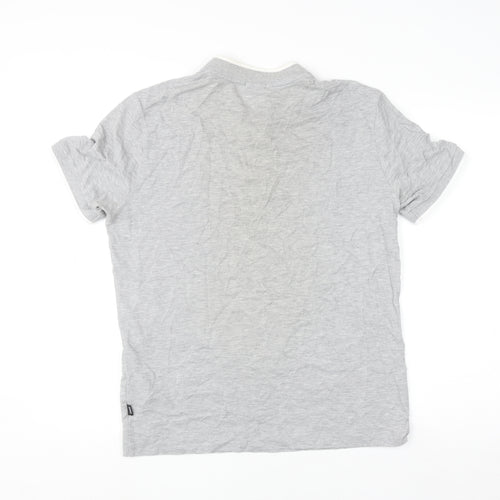Hugo Boss Men's Grey Pima Cotton Polo Shirt M Regular Fit