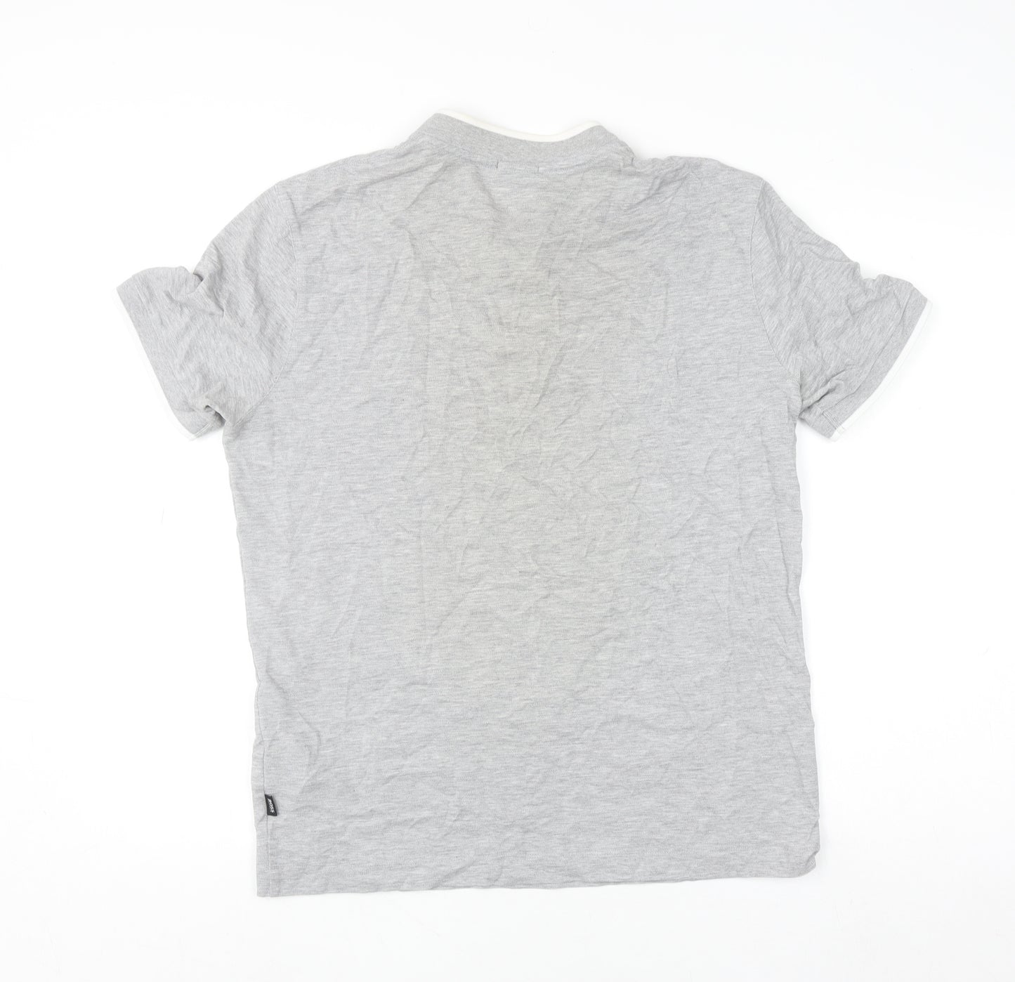 Hugo Boss Men's Grey Pima Cotton Polo Shirt M Regular Fit
