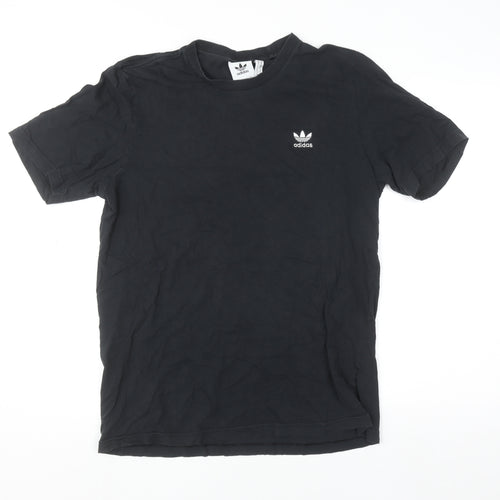 Adidas Men's Black Cotton Crew Neck Short Sleeve Sports T-Shirt M