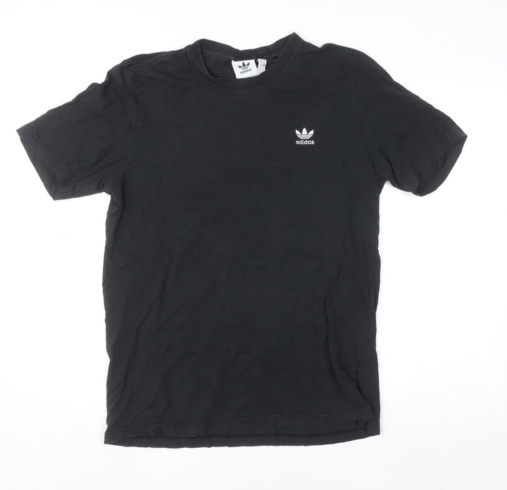 Adidas Men's Black Cotton Crew Neck Short Sleeve Sports T-Shirt M