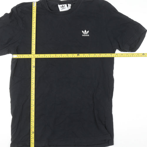 Adidas Men's Black Cotton Crew Neck Short Sleeve Sports T-Shirt M
