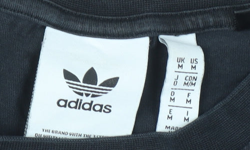 Adidas Men's Black Cotton Crew Neck Short Sleeve Sports T-Shirt M