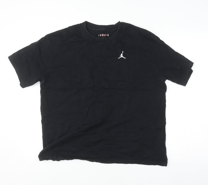 Jordan Men's Black Crew Neck Short Sleeve Cotton T-Shirt L